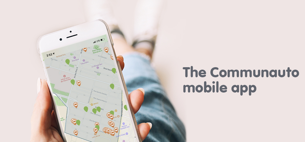 The Communauto mobile app